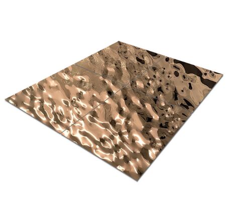 Dobra cena Rosy złoto lustro woda faliste arkusze Dekoracja ściany, piwnica, hotel w Internecie