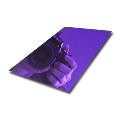 Dobra cena Dekoracyjna blacha ze stali nierdzewnej z wykończeniem lustrzanym PVD w kolorze fioletowym o grubości 0,3-1,2 mm i rozmiarze 1219*2438 mm w Internecie