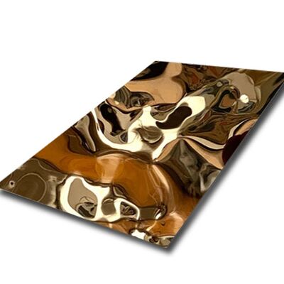 SS304 Rose Gold Water Ripple Sheets - 3D Dekoracyjna sztuka metalowa