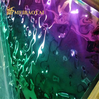 70 Micron Water Wave Stainless Steel Panel , PVD Metal Sheet For Kitchen Wall