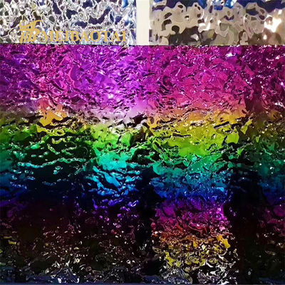 PVD Rainbow Coated 0,65 mm grubość Woda Wałęsa Płytka ze stali nierdzewnej do dekoracji ścian kuchni