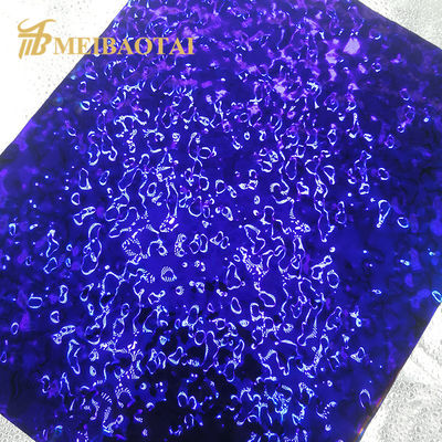 Folia ze stali nierdzewnej 304 z powłoką PVD w kolorze fioletowym, wzór fali wodnej, w rozmiarze 1219x2438mm do dekoracji sufitów i ścian