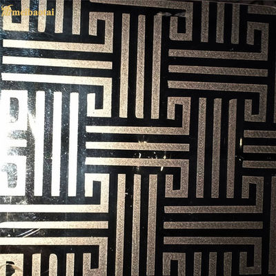 Srebrne lusterkowy wykończenie stopień 201 Etched blachę ze stali nierdzewnej 1219x3048mm do dekoracji kabiny windy