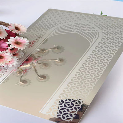 304 Stopień lustrzane wykończenie Etched blacha ze stali nierdzewnej 1219x2438mm do dekoracji windy