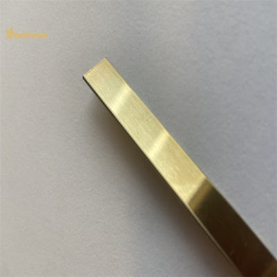 201 304 Dekoracyjne wykończenie płytek ze stali nierdzewnej w kształcie litery T Gold Hairline Finished