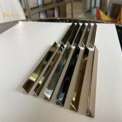 AISI 304 Stainless Steel Tile Trim T Shape Mirror Hairline Finished