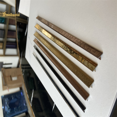 AISI 304 Stainless Steel Tile Trim T Shape Mirror Hairline Finished