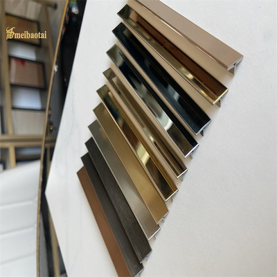 AISI 304 Stainless Steel Tile Trim T Shape Mirror Hairline Finished