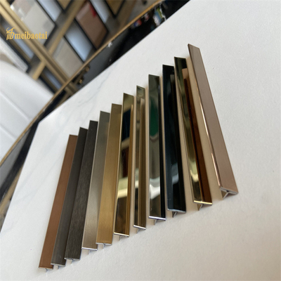 AISI 304 Stainless Steel Tile Trim T Shape Mirror Hairline Finished