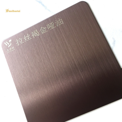 Anti Finger Print Hairline SS Plate Brown Gold Grubość 0,65 mm